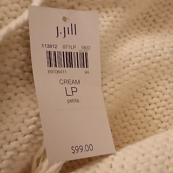 NEW J. Jill Boho Hippie Winter Fall Sz L Long Sleeves Cream Color Sweater C26 P - Picture 13 of 13